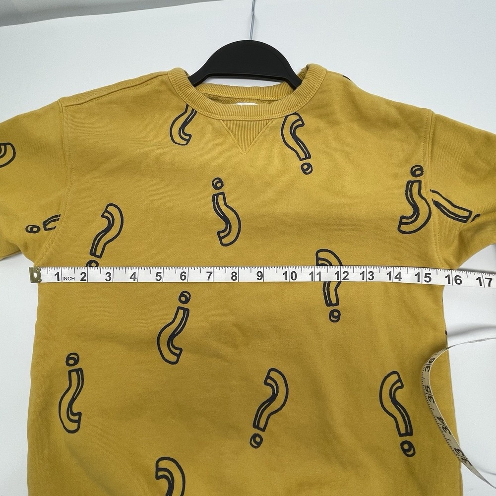 Zara Kids Size 9 Unisex Crewneck Pullover Sweatshirt With Question Mark Pattern - Picture 5 of 7